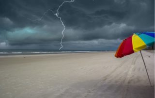 Image of a hurricane about to hit a beach in florida.