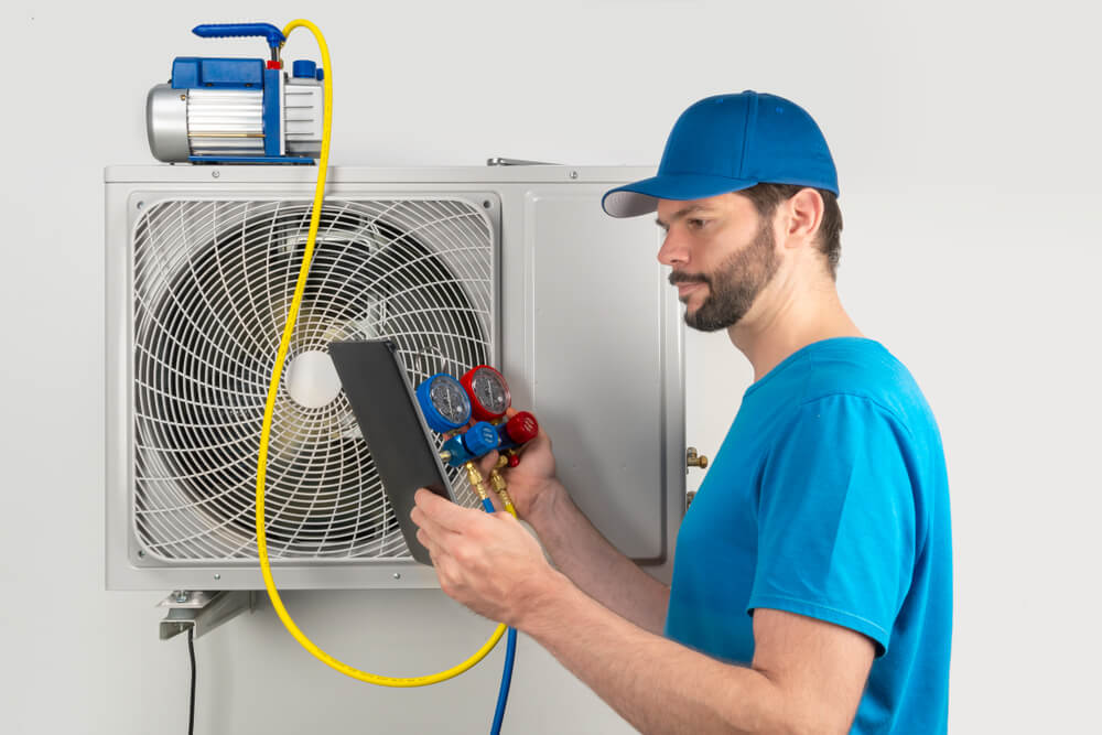 Installation Service Repair Maintenance of an Air Conditioner Outdoor Unit